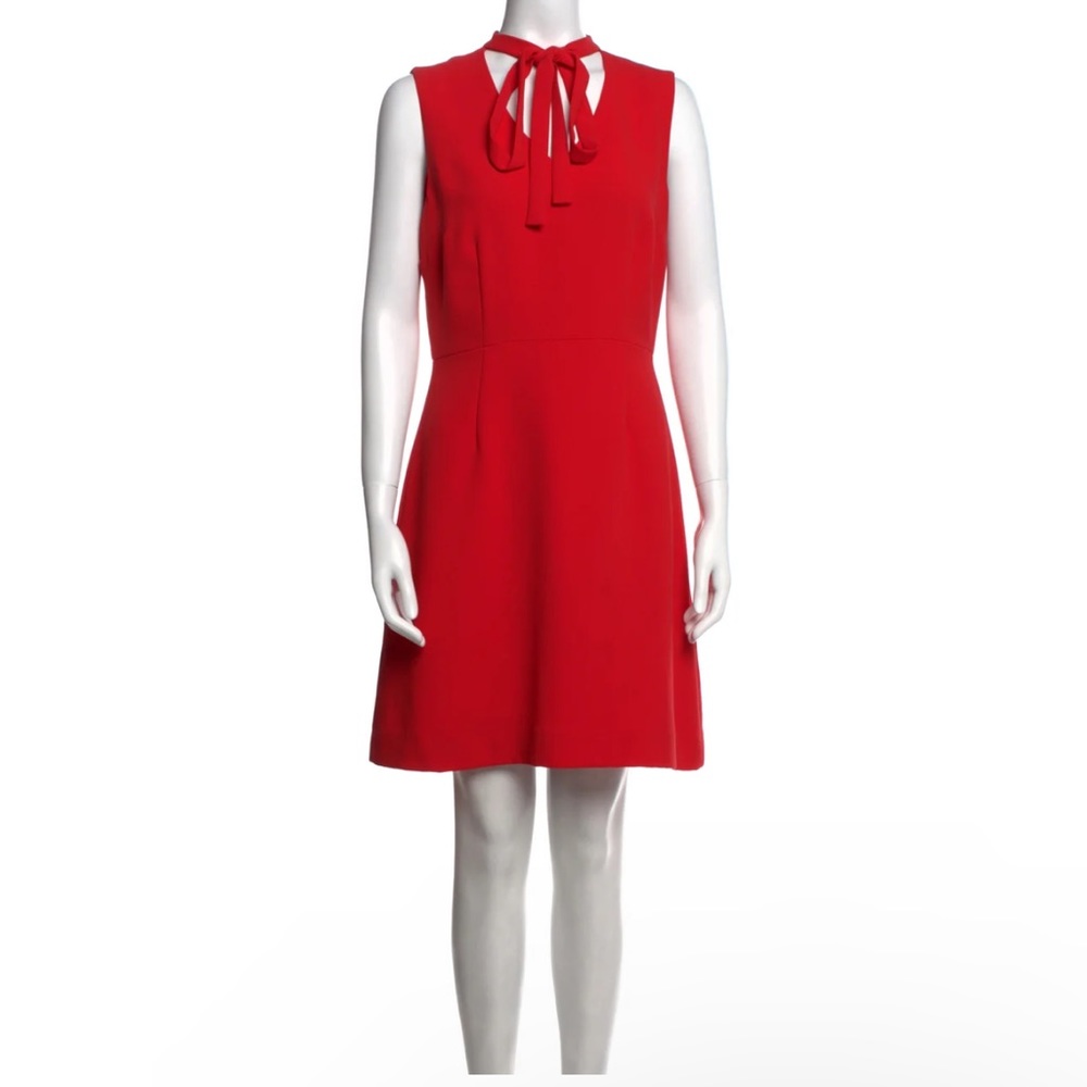 Kate Spade Red A-Line Tie Neck Dress 10